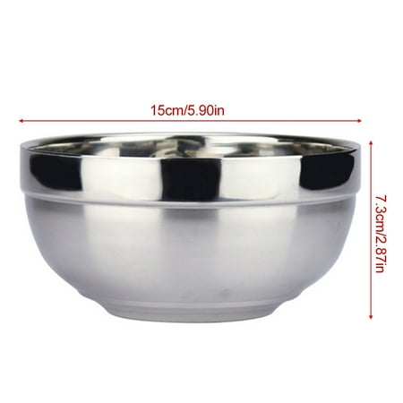 

Stainless Steel Rice Soup Heat Insulated 304 Double WalLED Bowl Salad Mixing