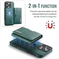 thumbnail image 2 of Decase 2 in 1 Magnetic Detachable Wallet Case Compatible with iPhone 16 Pro Max, Premium Leather RFID Blocking Flip Wallet Card Holder Shockproof Phone Case Supporting Wireless Charging,Green, 2 of 11