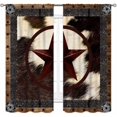 thumbnail image 2 of Rustic Brown Cowhide Cow Printed Pattern Farmhouse Western Curtains for Bedroom, Living Room, Kitchen - Texas Star Cow Skin Fur Window Treatments Drapes 2 Panel, 84"x84" Inch, 2 of 5