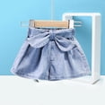 thumbnail image 2 of RMGVDSD Jean Shorts for Girls Summer Girls Denim Shorts Lightweight Casual High Waist Bow Tie Denim Shorts Jorts Streetwear Trendy Bottoms 4-5 Years, 2 of 3