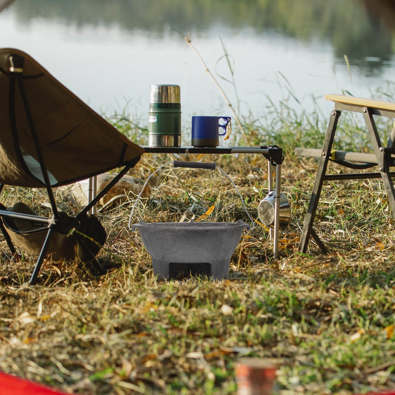 Frcolor Cast Iron Charcoal Camping Stove