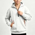 thumbnail image 2 of Fancifize Half Zip Fleece Hoodies for Boys, Teens Hooded Sweatshirt with Pockets, Casual Fall Pullover Tops 5-15 Years, 2 of 7