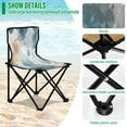 thumbnail image 4 of 600D Oxford Camping Chair Portable Foldable Chair Supports 220 lbs for Picnic, Fishing, Backpacking Watercolor Ink Splashes Pattern, 4 of 8