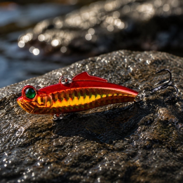 camo pattern fishing lure Bass Popper Size 2 side across the surface Fly Fishing Lure Camouflage 27