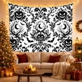 thumbnail image 3 of Damask Stark Black With Art Scene, Spooky Gothic for Gothic Decor Fans, Dark Art Decor Statement Accent, Halloween Gift, Tapestry Wall Hanging for Bedroom and Dorm, 3 of 7