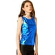 thumbnail image 1 of Camiseta sin mangas con Cuello En U Allegra K para Mujer Azul L, 1 of 6