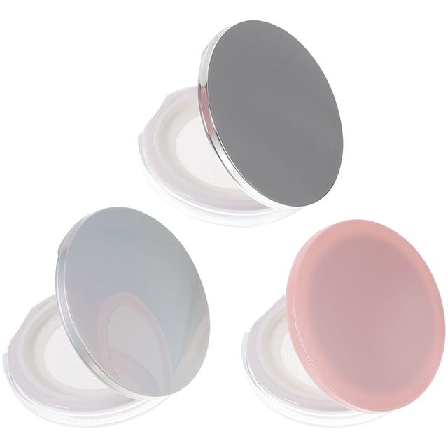 WORGEOUS Caja de almacenamiento de hojaldre de polvo portátil de 3pcs recipiente de polvo suelto vacío