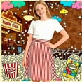 thumbnail image 5 of ATOGUTA Kids Skirt for Girls Casual High Waist Stretchy A-Line Skirts Soft Striped Skorts Fashion Clothes Size 4T-11. Red, 5 of 5