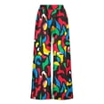 thumbnail image 7 of MYAOYI Women's Colorful Abstract Print Wide Leg Pants, Smocked High Waist Palazzo Trousers with Pockets, 7 of 7