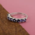 thumbnail image 2 of 3MM Round Shape Tanzanite Gemstone 925 Sterling Silver Half Eternity Valentines Day Gifts Ring, 2 of 5