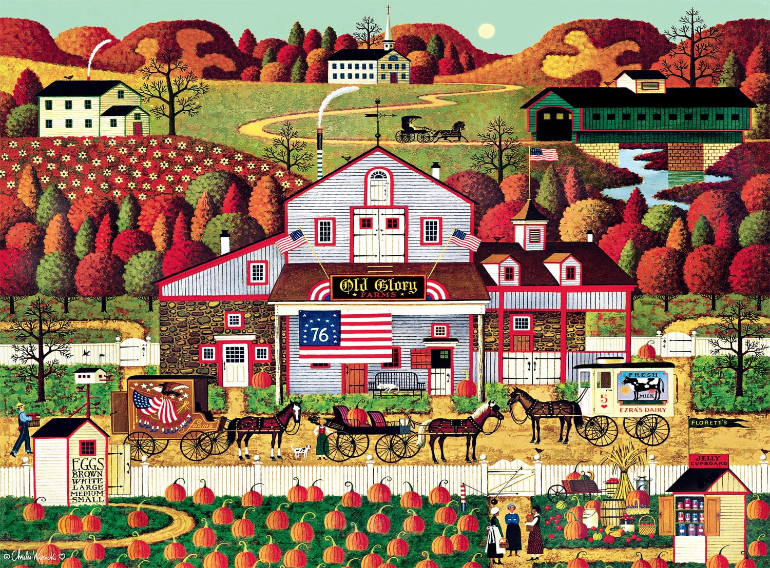 Buffalo Games 1000-Piece Autumn Farms Interlocking Jigsaw Puzzle for Adults Ages 14+