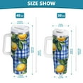 thumbnail image 6 of Yayeee 30oz Stainless Steel Tumbler with Straw and Handle Double-Wall Insulated Travel Water Bottle, Green Lemon Plaid, 6 of 8