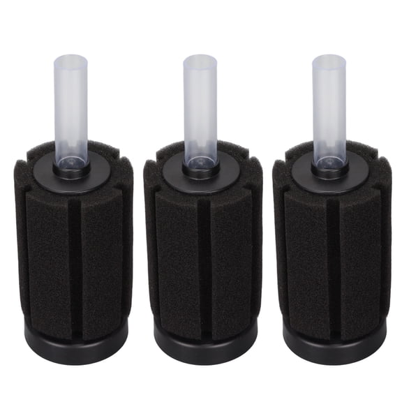 Yajisi Aquarium Sponge Filter Quiet Fish Tank Biochemical Sponge Filter for Betta Fry Shrimp DL-2836 3-Piece Set 7.09 inches / 18 cm