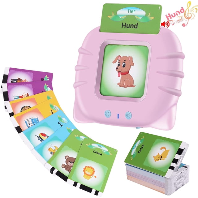 Juguetes Educativos para 1-6 Años, Tarjetas Flash para Niños 112 Hojas 224 Palabras Tarjetas Flash Parlantes para Bebé, Máquina de Aprendizaje Preescolar, Juguete Electrónico Interactivo Regalo para N