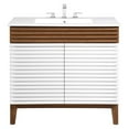 thumbnail image 2 of Modway Render 36" MDF and Particleboard Bathroom Vanity in White/Walnut, 2 of 4