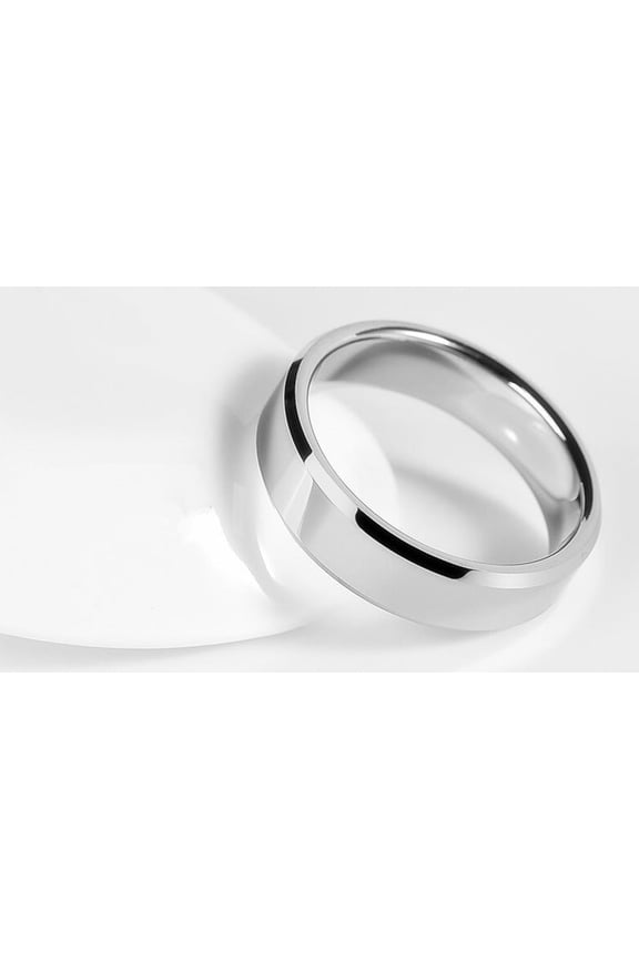 Titanium Steel Couple Rings, Double Beveled Smooth Solid Round Rings, Simple Style, Individually Packed, Perfect for Wedding Anniversary Birthday Gifts