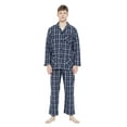 thumbnail image 1 of GLOBAL Conjunto de Pijama de Tejido Liso de Manga Larga para Hombre, Ropa de Dormir de Algodón, Ropa de Dormir Cómoda, Cuadros Azul Marino M, 1 of 7