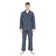 thumbnail image 1 of GLOBAL Conjunto de Pijama de Tejido Liso de Manga Larga para Hombre, Ropa de Dormir de Algodón, Ropa de Dormir Cómoda, Cuadros Azul Marino M, 1 of 7