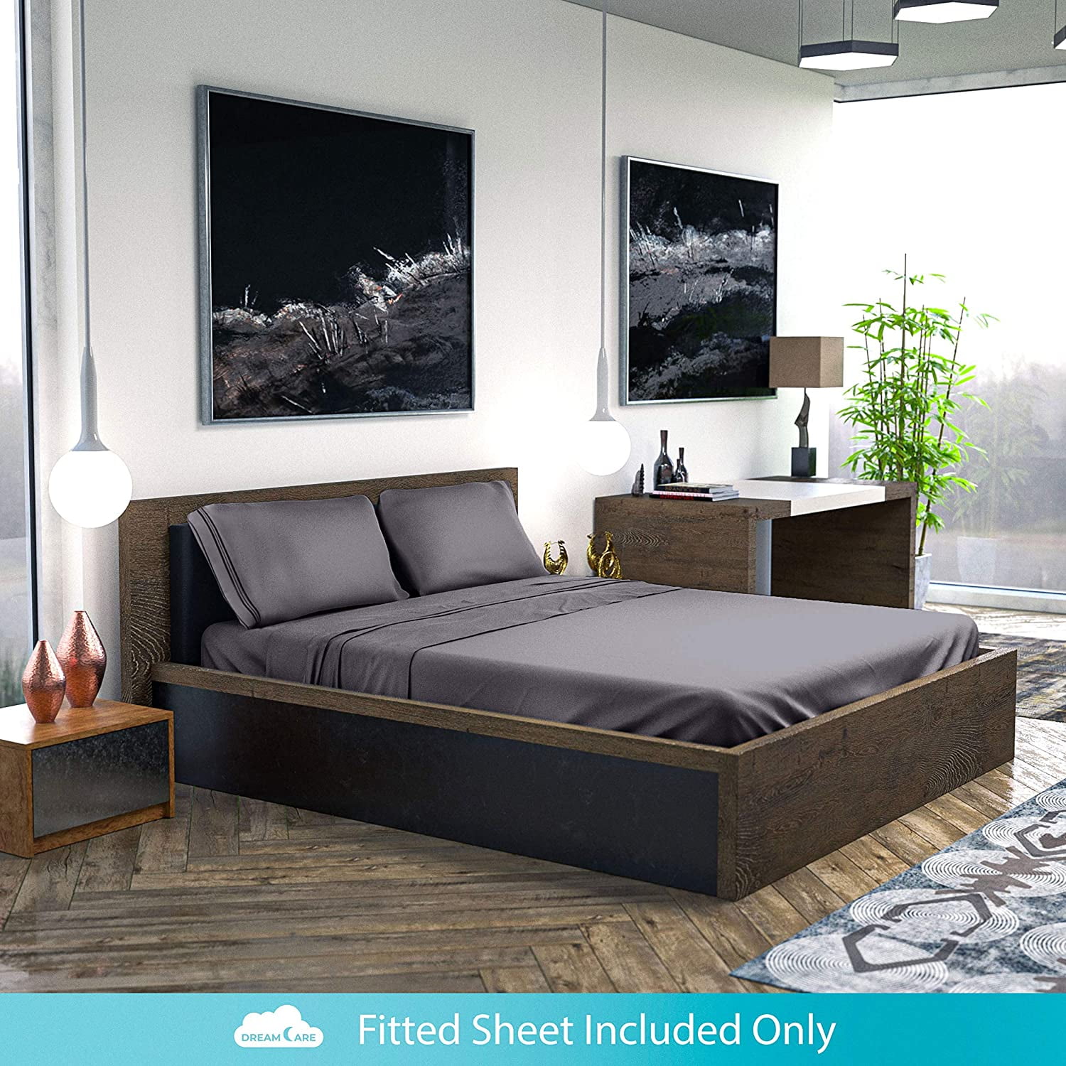 GeSkincare Sheets 160枚+120枚 DREAMCARE Queen Size Elastic Fitted Sheet 21 inches with Side