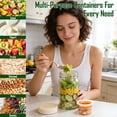 thumbnail image 7 of Lumikrypt 4 Pack Glass Salad Jars with Lids Meal Prep, 32oz Mason Jars, Two Small Built-in Boxes with Wet/Dry Separation for Salad Dressing and Dry Ingredients,Leakproof Lunch Container, 7 of 7
