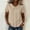 Khaki, variant on Women's Short Sleeve Blouse, Lace Trim Round Neck Solid Color, Casual Loose Linen Top for Spring Summer Daily, 2026 New Limited-time Offer
