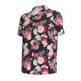 thumbnail image 2 of Rocae Rose Flowers for Men's Short Sleeve Polo Shirt, Quick Drying Performance Moisture Wicking Sports Men's Golf Shirt, 2 of 9