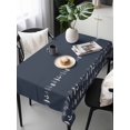 thumbnail image 6 of Rustic Botanical Table Cloth, Waterproof Tablecloth for Rectangle Tables, Japanese Herb on Black Simple Art Reusable Washable Fabric Table Cover for Restaurant Kitchen Dining Tables 60"x120", 6 of 9