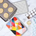 thumbnail image 5 of Yayeee Pot Holders Kitchen Heat Resistant with Pocket 7"x9.8" Cotton Oven Cooking Hot Pads, Purple Triangles, 5 of 7