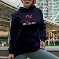thumbnail image 2 of Yep, Still Single and Fabulous, Anti Valentine's Day & Single Awareness Gift, Navy Blue Hooded Sweatshirt or Hoodie, Large, 2 of 5