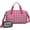 Pink Pug Puppies, variant on Women Men Gym Bag,White Dog Paw Footprint Small Duffle Bag Spend the Night Bags for Women with Shoes Compartment Washbag,Detachable Shoulder Strap,19.7x8.3x11 Inches