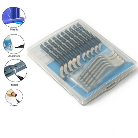 

Geege 15Pcs Handle Burr Metal Repair Deburring Tool Kit Router Bit Rotary Deburr Blades