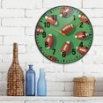 thumbnail image 3 of Yayeee Wall Clock Battery Operated 9.5" Silent Quartz Non-Ticking for Living Room Decor, American Footballs, 3 of 8