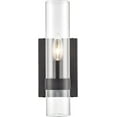 thumbnail image 2 of Modern Farmhouse Glass Cylinder Wall Sconce 1-Light Black Bathroom Vanity Light, 2 of 8
