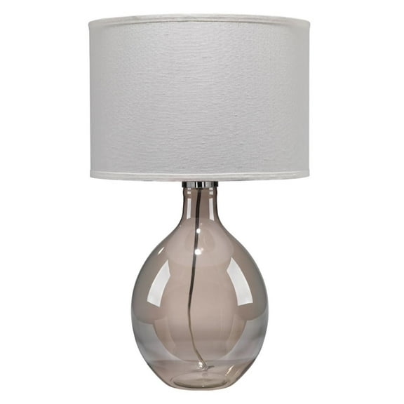 J&D Designs Juliette Transitional Glass Table Lamp with Linen Shade in Gray