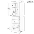 thumbnail image 6 of Hombay Tall Bathroom Storage Cabinet with 2 Doors and 4 Drawers, Wood Freestanding Cupboard Pantry with Adjustable Shelves for Living Room Bedroom Kitchen, 6 of 12