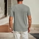 thumbnail image 3 of Pullover de Manga Corta para Hombres de Moda Casual Color Sólido V-Cuello Top Blusas, Poliéster Verano, 3 of 6