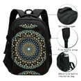 thumbnail image 3 of Pofeuu Dot Mandala Print Storage Laptop Backpack with USB Charging Port[Water Resistant] College Computer Bookbag Fits, 3 of 7