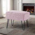 thumbnail image 2 of Home Soft Things Textured Velvet Ottoman Softpink, 2 of 5