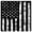 Black White, variant on Blue American Flag Wooden Wall Clock Silent Non Ticking, Black White Striped US Flag Stars Square Wall Clocks Battery Operated, Decor Clock for Home Office, Living Room, Kitchen, 12 Inch