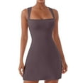 thumbnail image 1 of Robe Corsage à Encolure Carrée pour Femme - Robe Mini Évasée Extensible Sans Manches Type Camisole pour Fête et Boîte de Nuit, 1 of 5