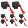 thumbnail image 4 of Shisuyan Mini Cap Shape Graduation Tassel Toppers Red for Cakes 8Pcs 2.2x2.2x1.4in, 4 of 8