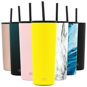 Simple Modern 24 oz Classic Tumbler with Straw & Flip Lid - 18/8 Stainless Steel Water Bottle -Sunshine