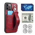 thumbnail image 2 of iPhone 13 Case,Crossbody Wallet Case Leather with Hand Strap Holder,Kickstand,Vertical plug-in card, 2 of 5