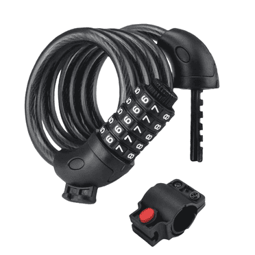 4 ft Bike Lock Cable,5-DigitCombination Bike Lock,Vinyl-Coated Anti-Theft