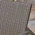 thumbnail image 3 of Noble House Cordoba 5-Piece Outdoor Fabric Chair and Firepit Set in Stone/Brown, 3 of 6