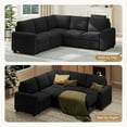 thumbnail image 3 of Neche Sectional Sofa with Storage Seat L Shaped Couch with Reversible Chaise Convertible Sectional Couches for Living Room, Black, 3 of 12