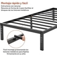 thumbnail image 3 of Base de Cama Individual Metálica Reforzada - 6 Patas Ajustables, Sin Somier, Estructura Antiruido, Fácil Montaje, para Camas Individuales, 3 of 4