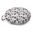 thumbnail image 1 of Floral Round Floor Cushion with Handle, Composition of Flowers and Butterflies on a Plain Background, Decorative Pillow for Living Room & Dorms, 18" Round, Charcoal Grey Pink White, by Ambesonne, 1 of 4