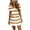 Yellow, variant on Lenago Women's Baggy Sleeve V-Neck Stripe Knit Dress With Belt Pockets Detail
