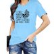 thumbnail image 4 of ICHUANYI Clearance Women's Casual Summer Round Neck Short-sleeved Letter Printed T-shirt Top(Blue, XXL) ICHUANYI WER2023081508185, 4 of 6